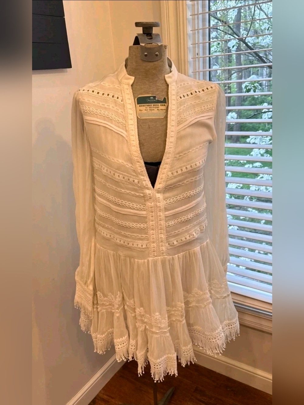 ROCOCO SAND Cia Mini Dress in Off White In Off White- Beautiful Lace Details